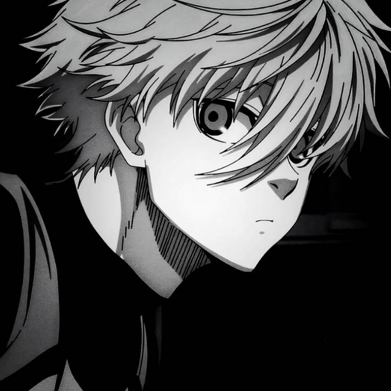 Avatar anime đen trắng phát sáng thu hút