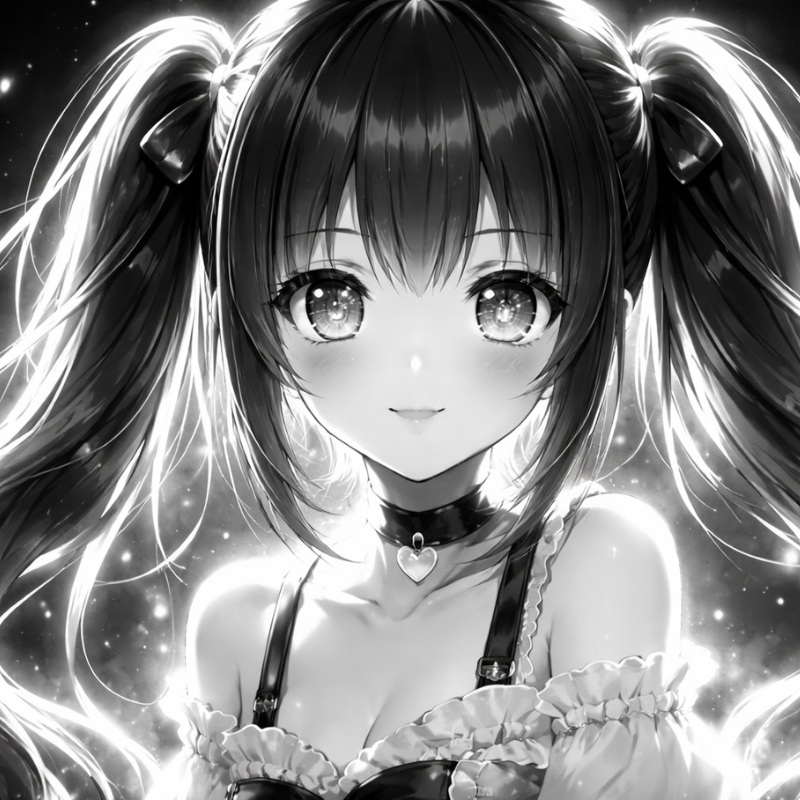 Avatar anime sáng nữ tóc dài cột cao