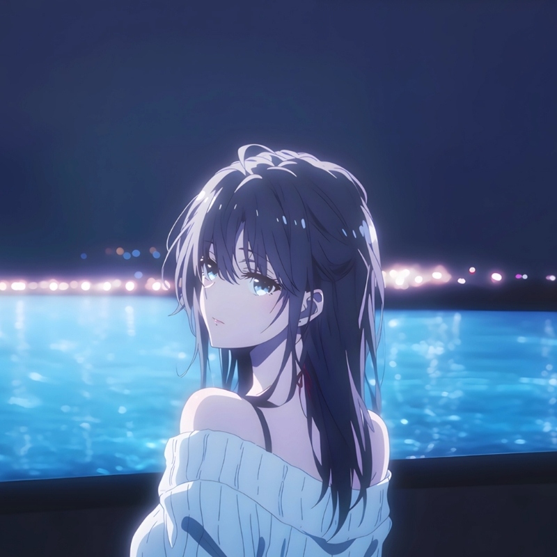 Avatar anime sáng cô gái buồn