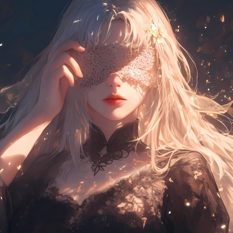 Avatar anime sáng cô gái bịt mắt