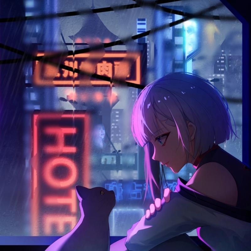 Avatar anime sáng cô gái suy tư