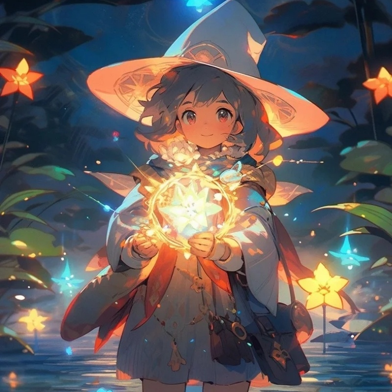 Avatar anime sáng minh họa cô phù thuỷ nhỏ