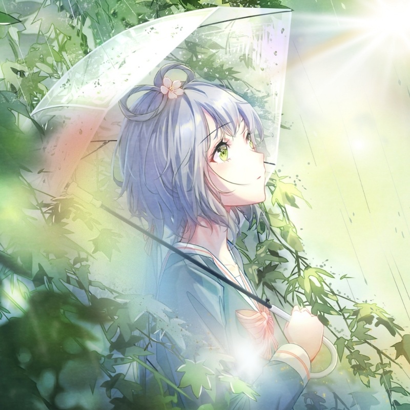 Avatar anime sáng cô nàng che ô