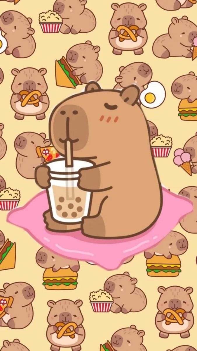 Hình nền Capybara thích ăn uống