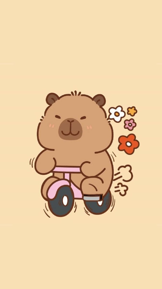 Hình nền Capybara đi xe đạp