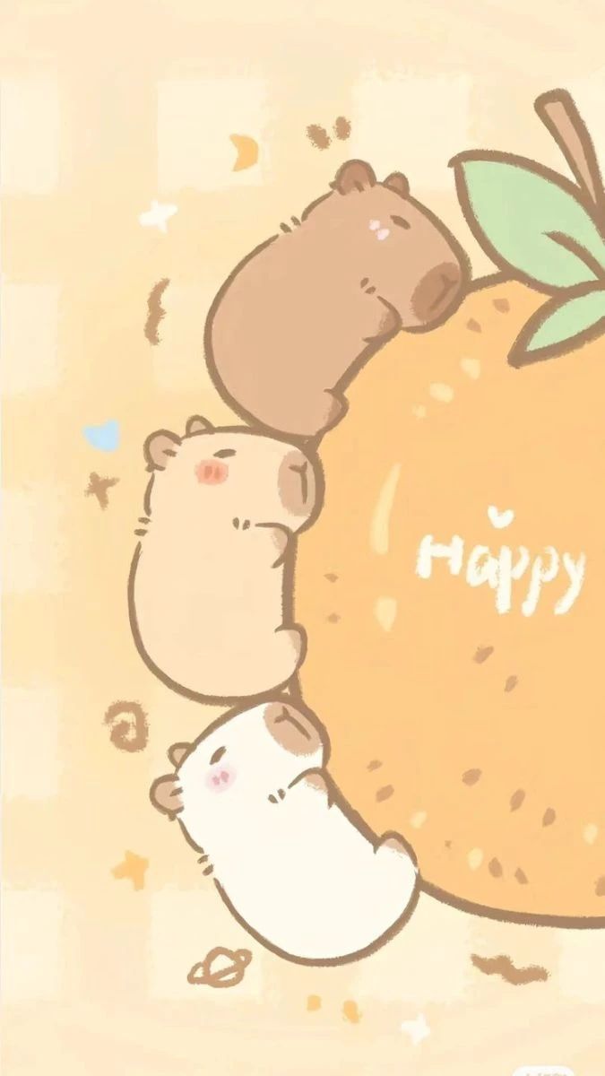 Hình nền Capybara đáng yêu nhẹ nhàng