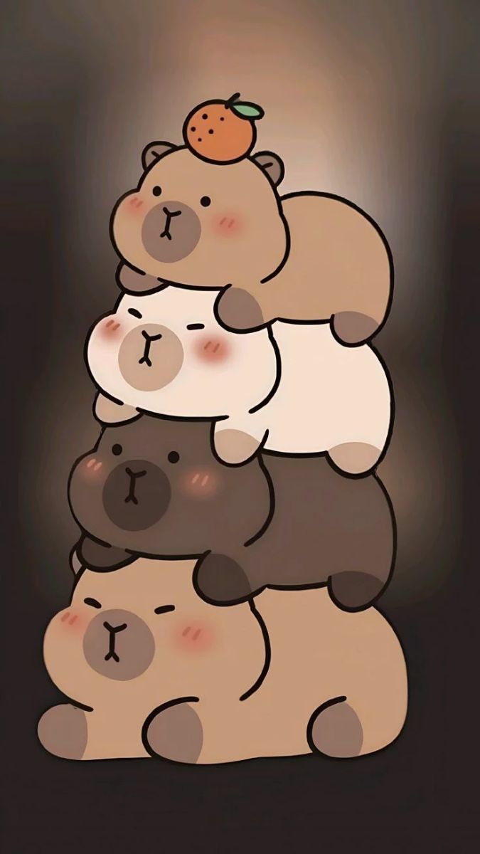Hình nền Capybara xếp chồng