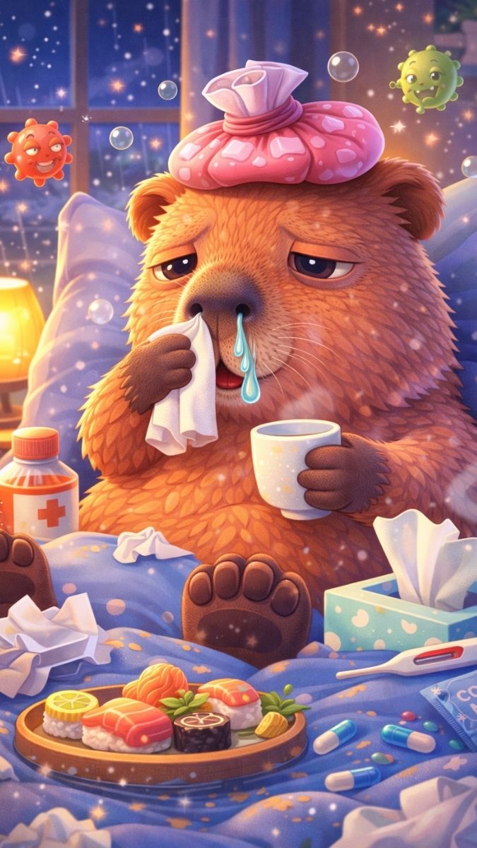 Hình nền Capybara bị ốm