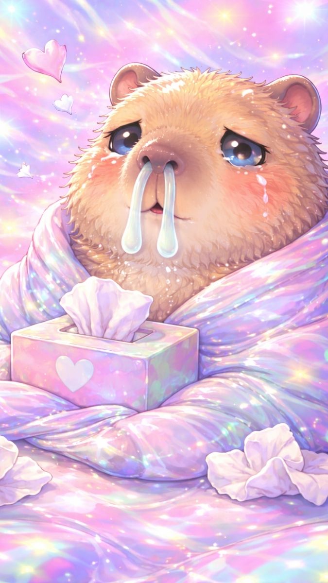 Hình nền Capybara đáng yêu chảy nước mũi