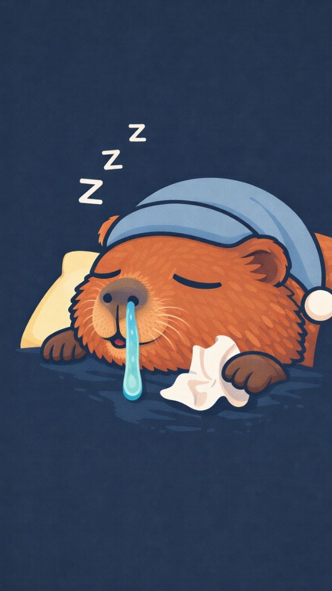 Hình nền Capybara ngủ chảy nước mũi