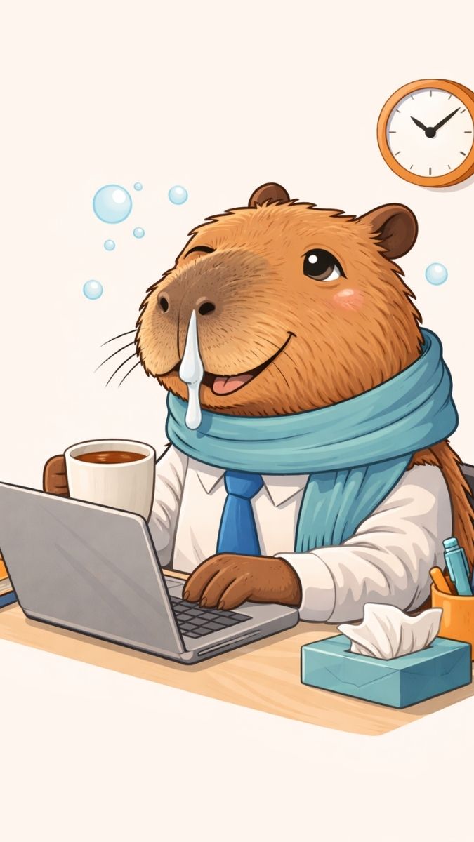 Hình nền Capybara đang làm việc