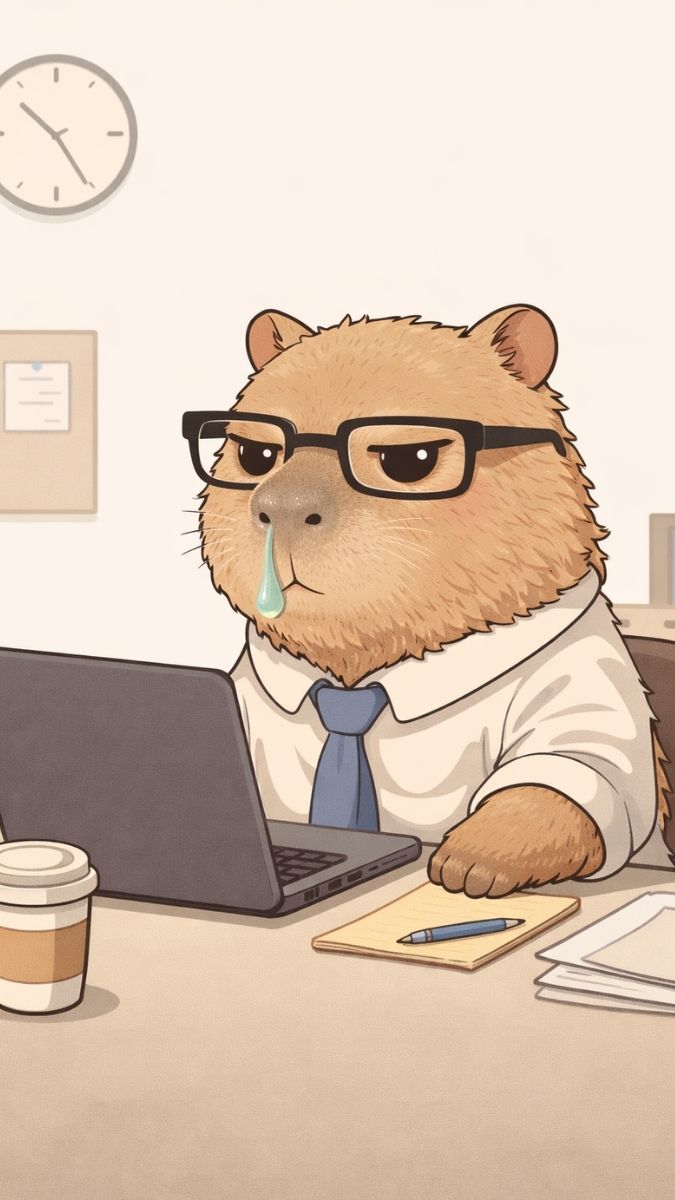 Hình nền Capybara nghiêm túc