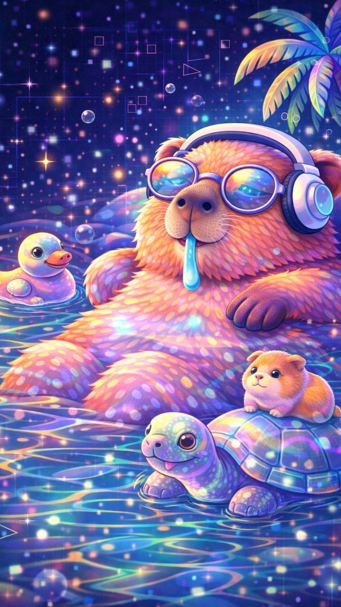 Hình nền Capybara cực chill