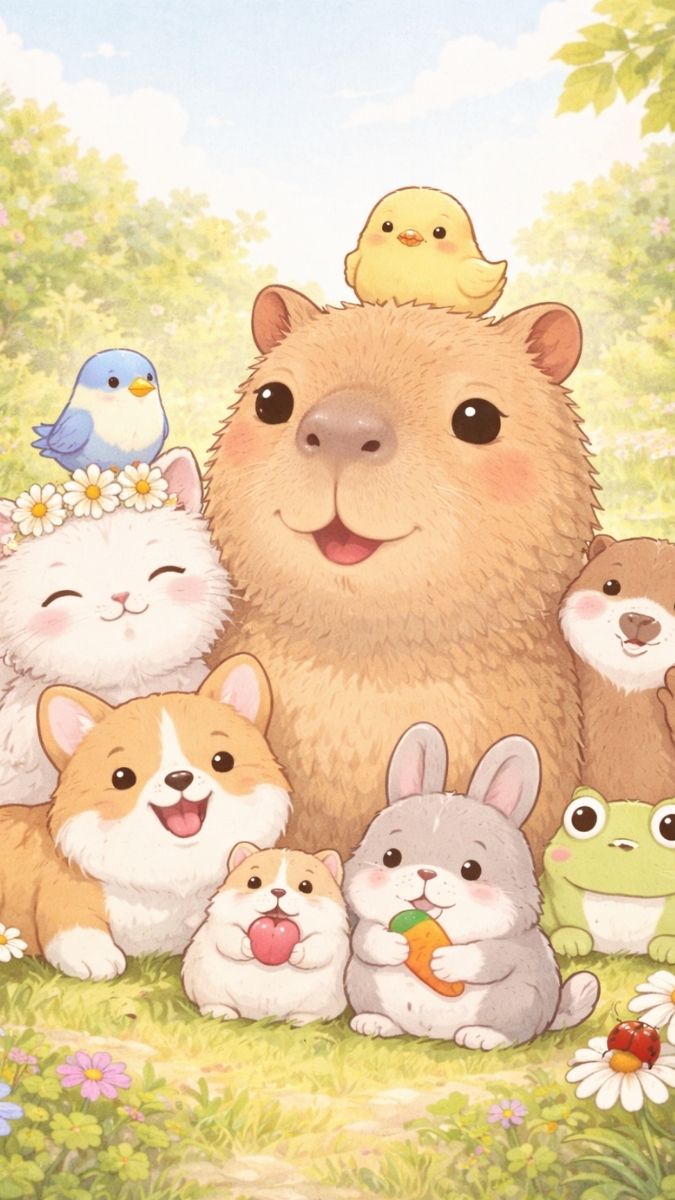 Hình nền Capybara cùng động vật dễ thương khác