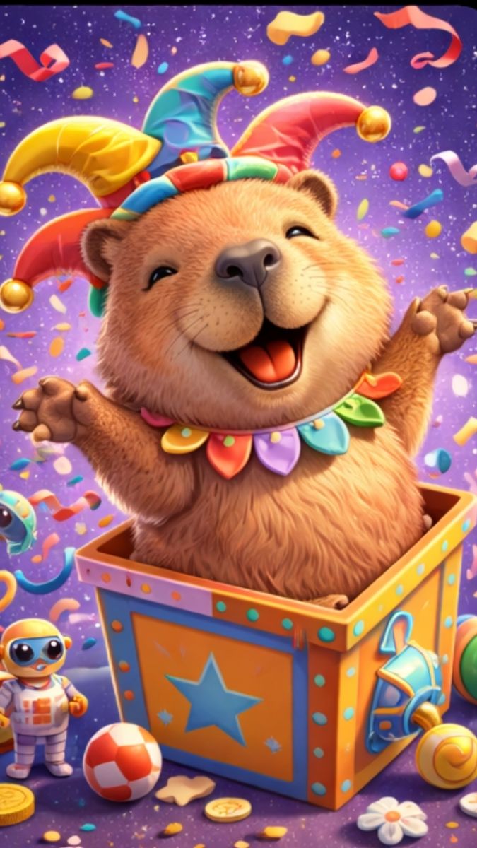 Hình nền Capybara vô cùng vui vẻ