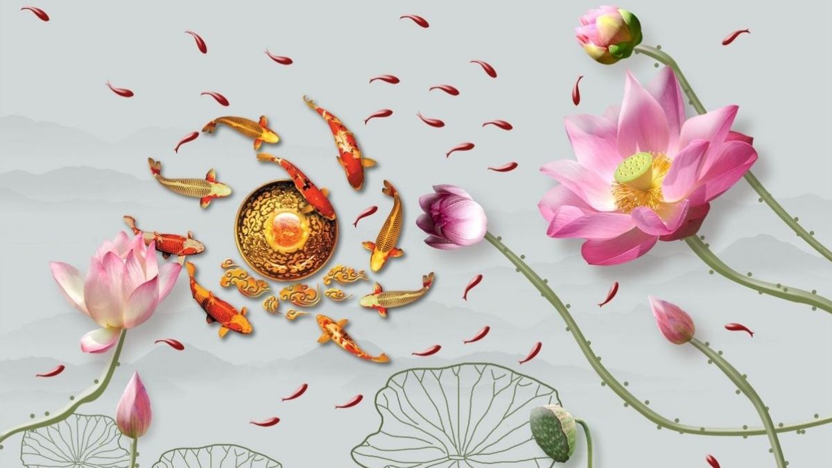 Ý nghĩa của hình nền cá chép hoa sen