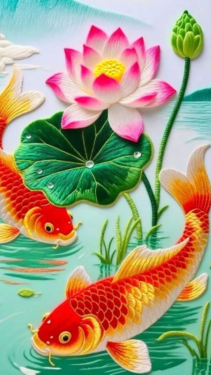 Hình nền cá chép hoa sen đẹp, hot