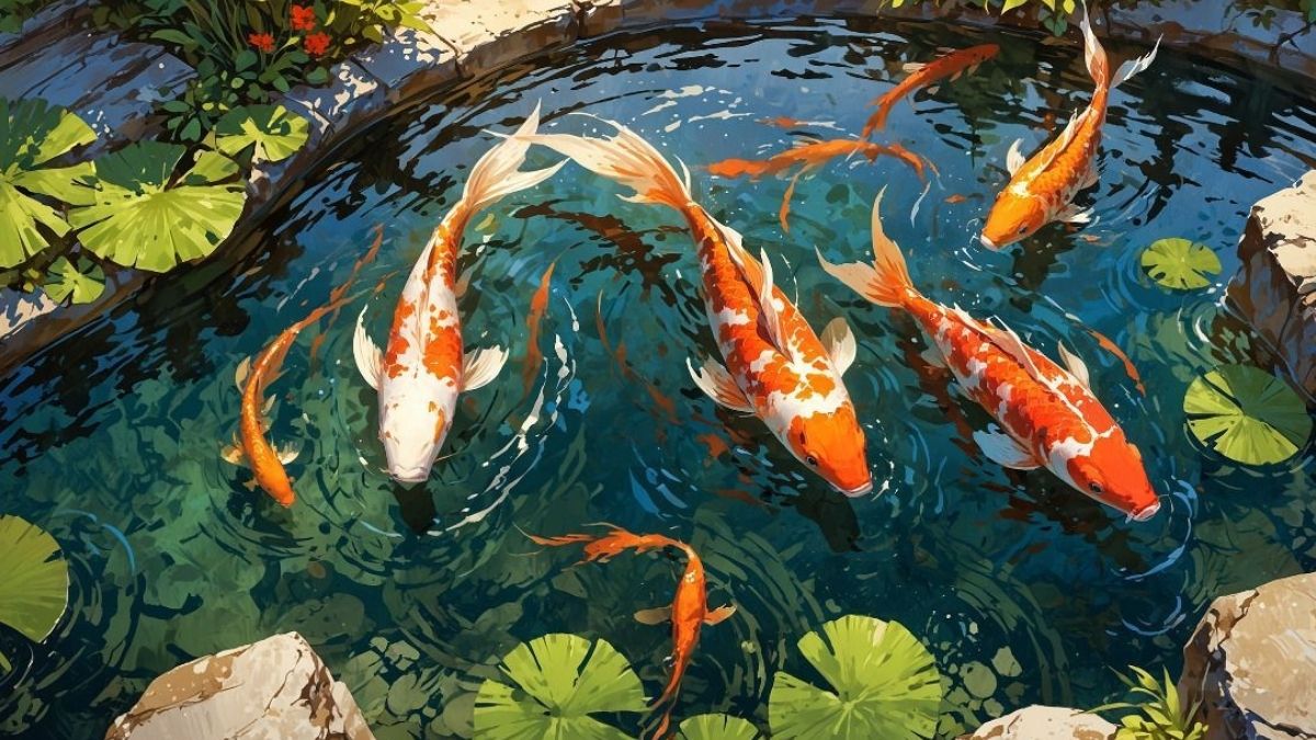 Hình nền cá chép hoa sen cho máy tính đẹp