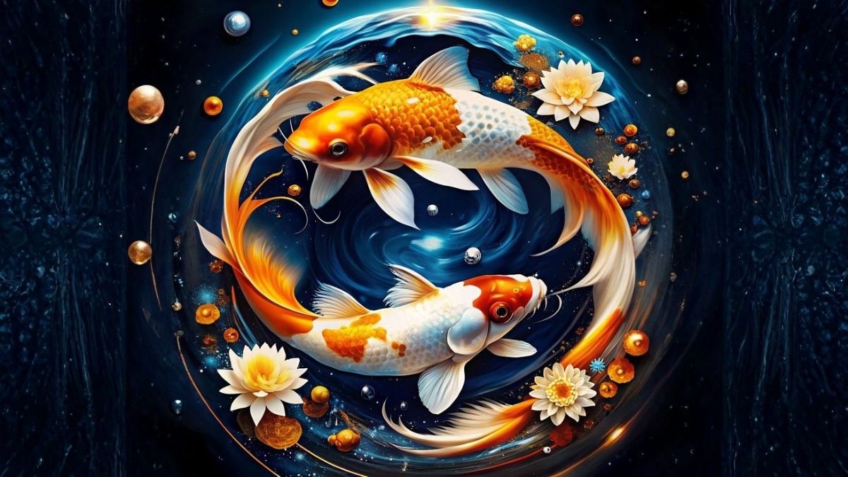 Hình nền cá chép hoa sen phù hợp người mệnh Thủy