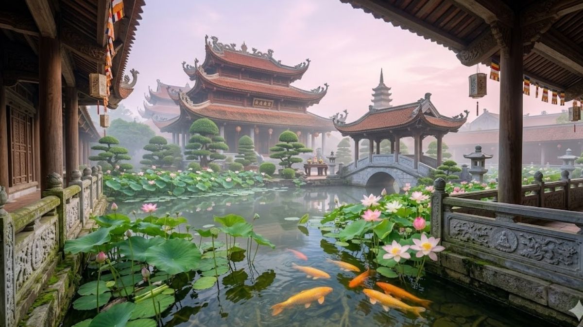 Hình nền cá chép hoa sen cho mệnh Mộc đẹp