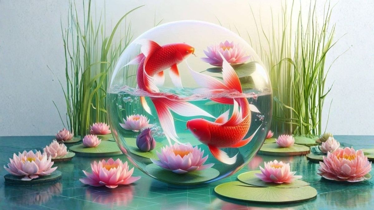 Hình nền cá chép hoa sen đẹp ấn tượng