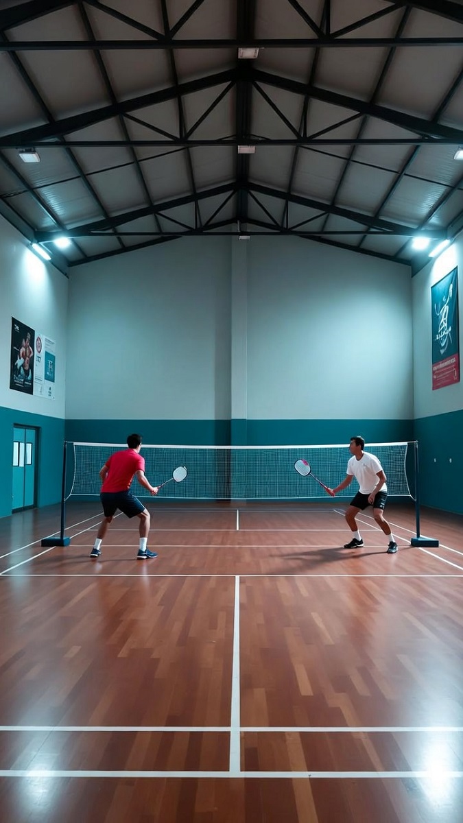 Hình nền cầu lông với 2 người chơi