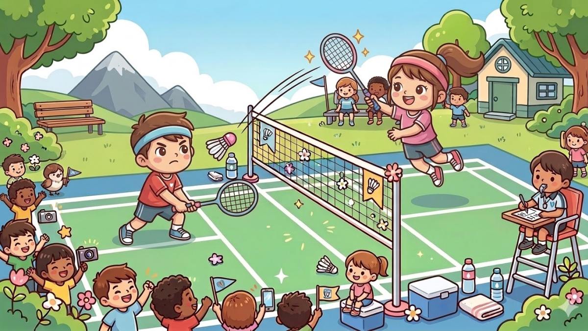 Hình nền cầu lông - Trẻ em cùng nhau vui đùa