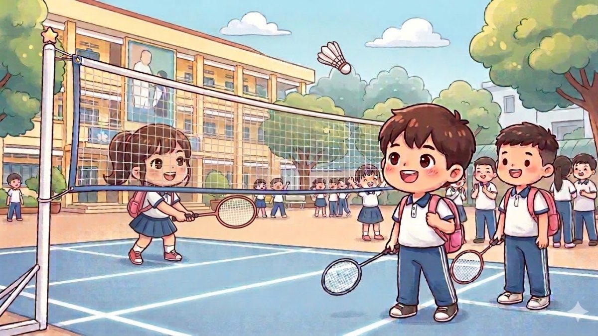 Hình nền cầu lông tại trường học