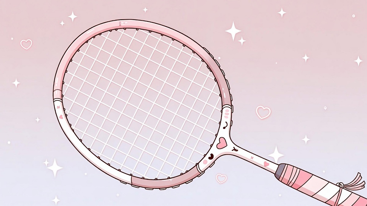 Hình nền cầu lông - Chiếc vợt cute, lấp lánh