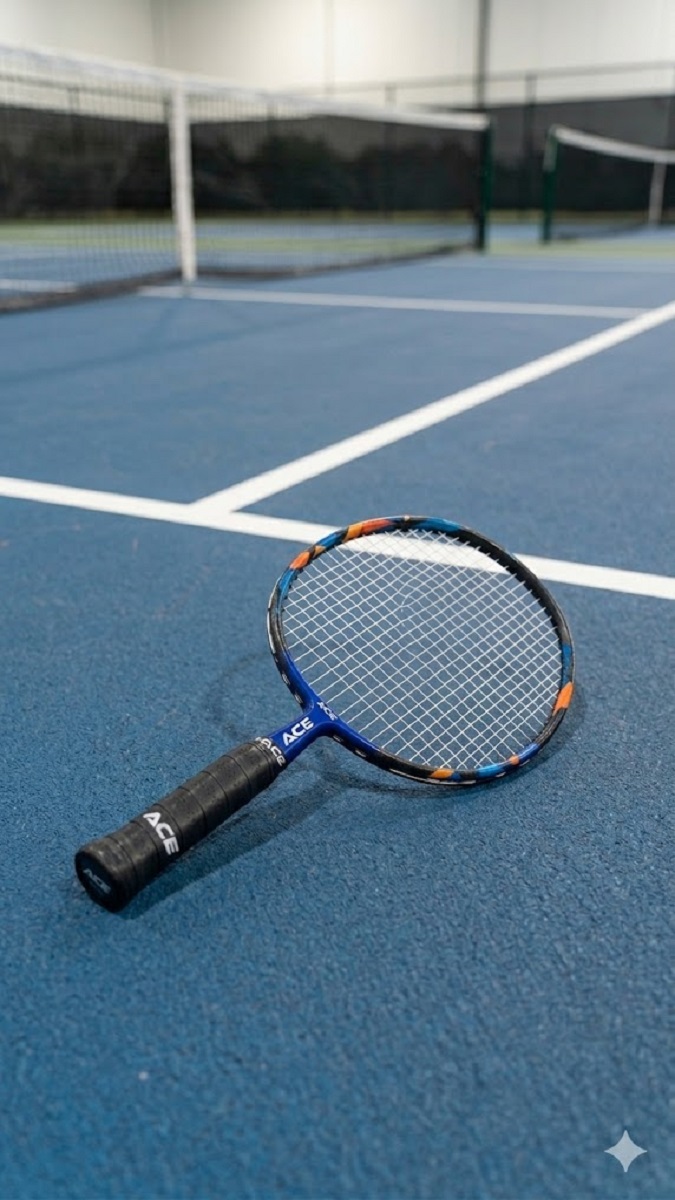 Hình nền cầu lông cây vợt trên sân tập