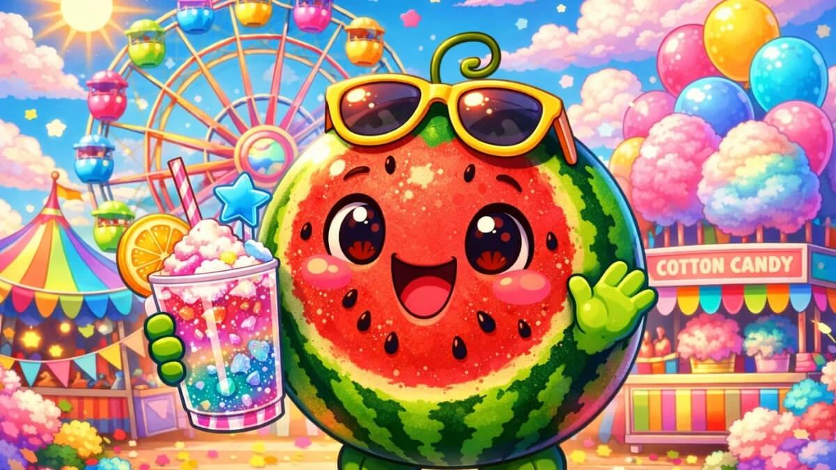 Hình nền quả dưa hấu cute đầy sắc màu