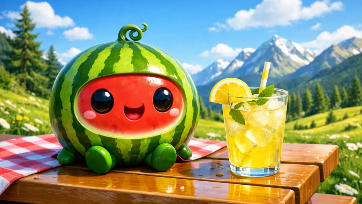 Hình nền quả dưa hấu cute tích cực