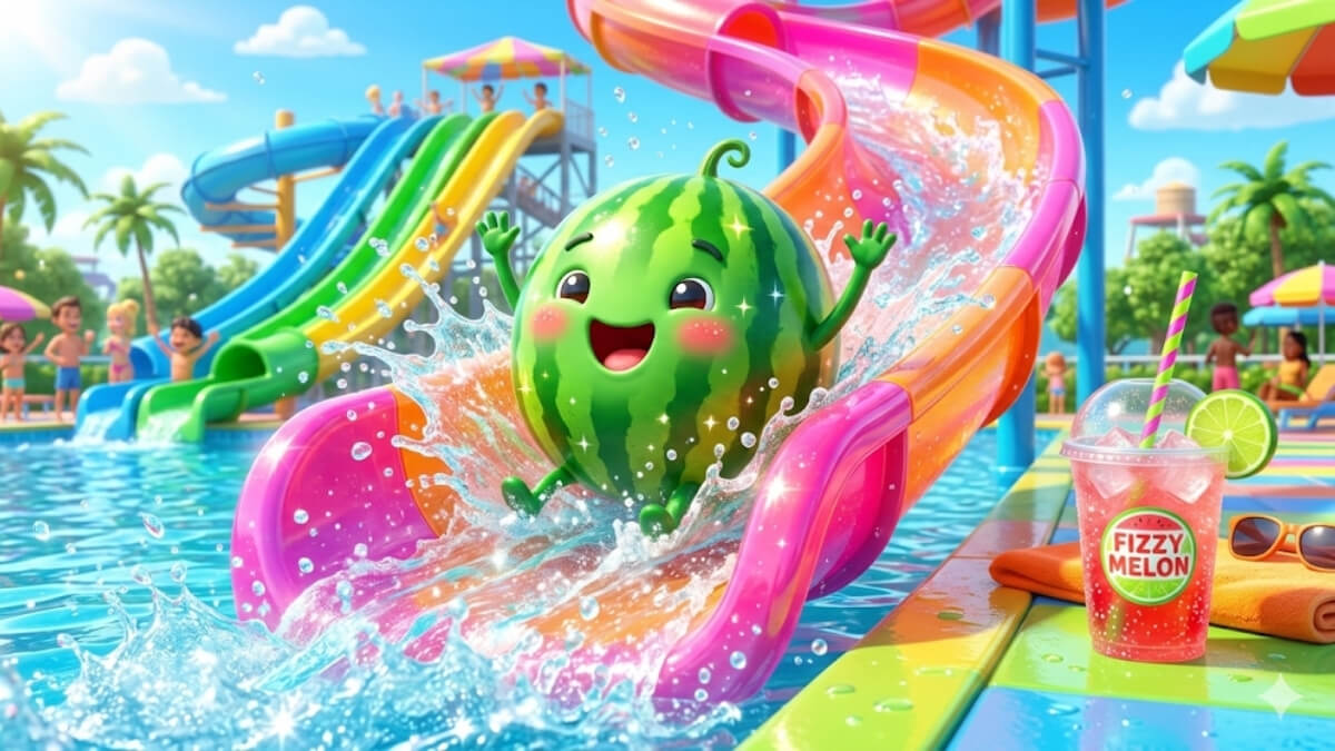 Hình nền quả dưa hấu cute trượt cầu trượt