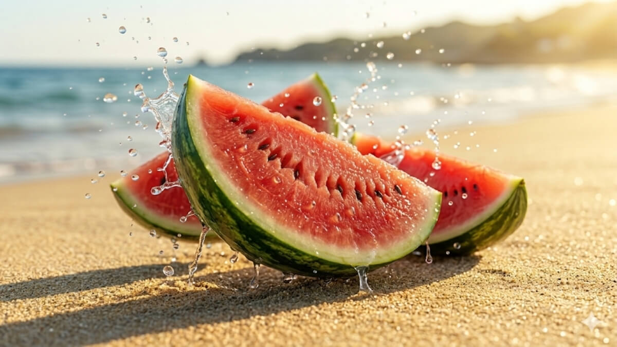 Hình nền quả dưa hấu cute chân thực