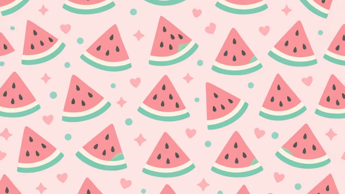 Hình nền quả dưa hấu cute đơn giản