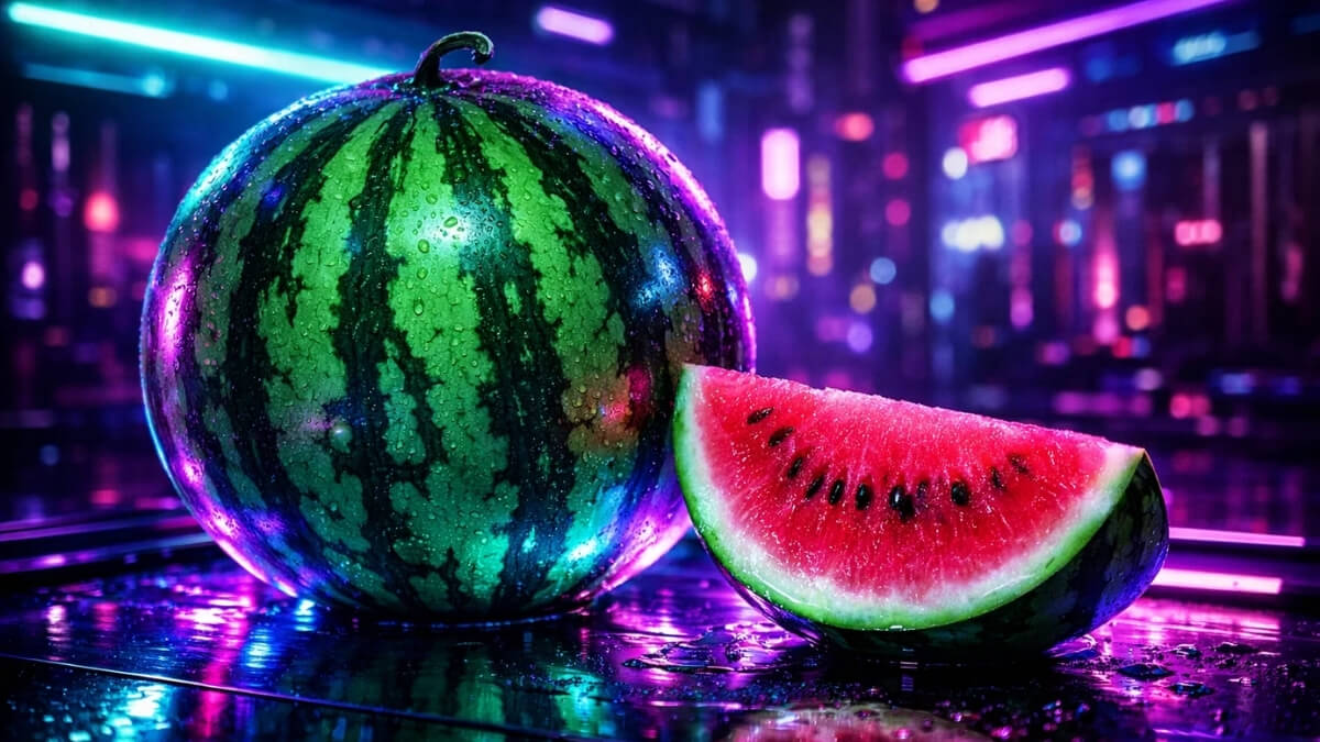 Hình nền quả dưa hấu cute sống động, ấn tượng