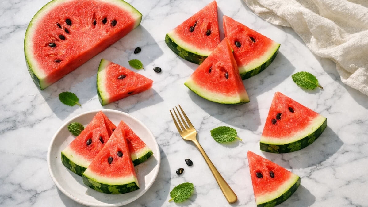 Hình nền quả dưa hấu cute mát mẻ