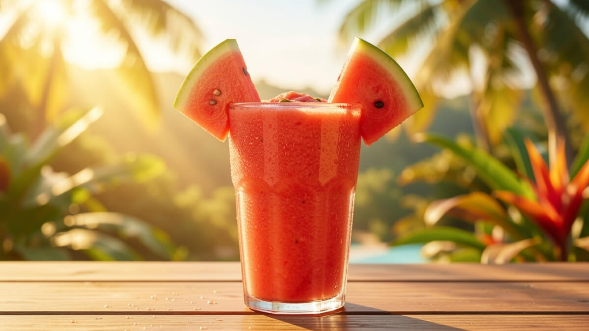 Hình nền quả dưa hấu cute chào ngày mới