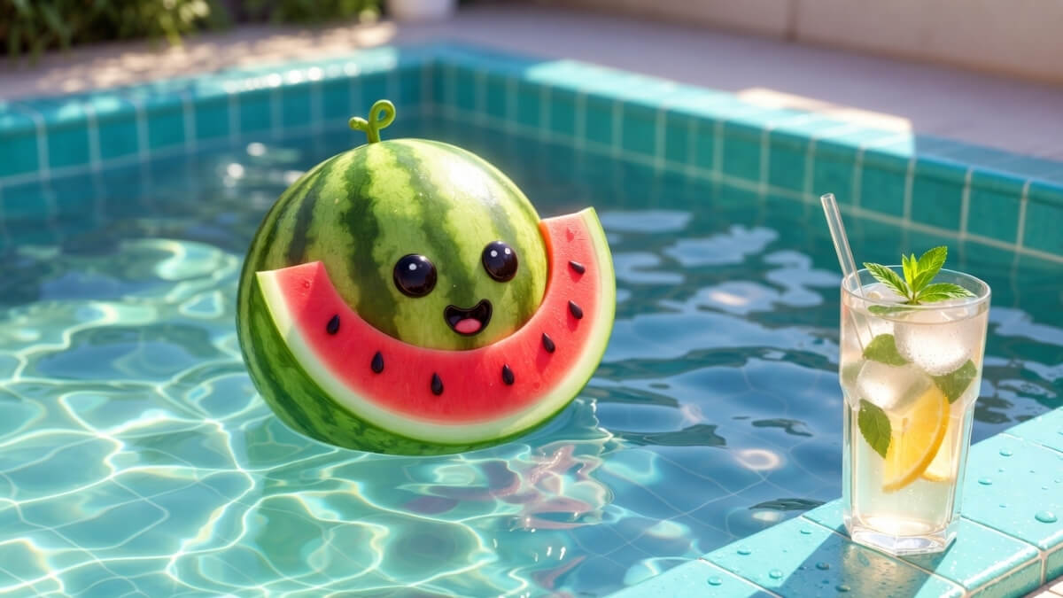 Hình nền quả dưa hấu cute vui vẻ