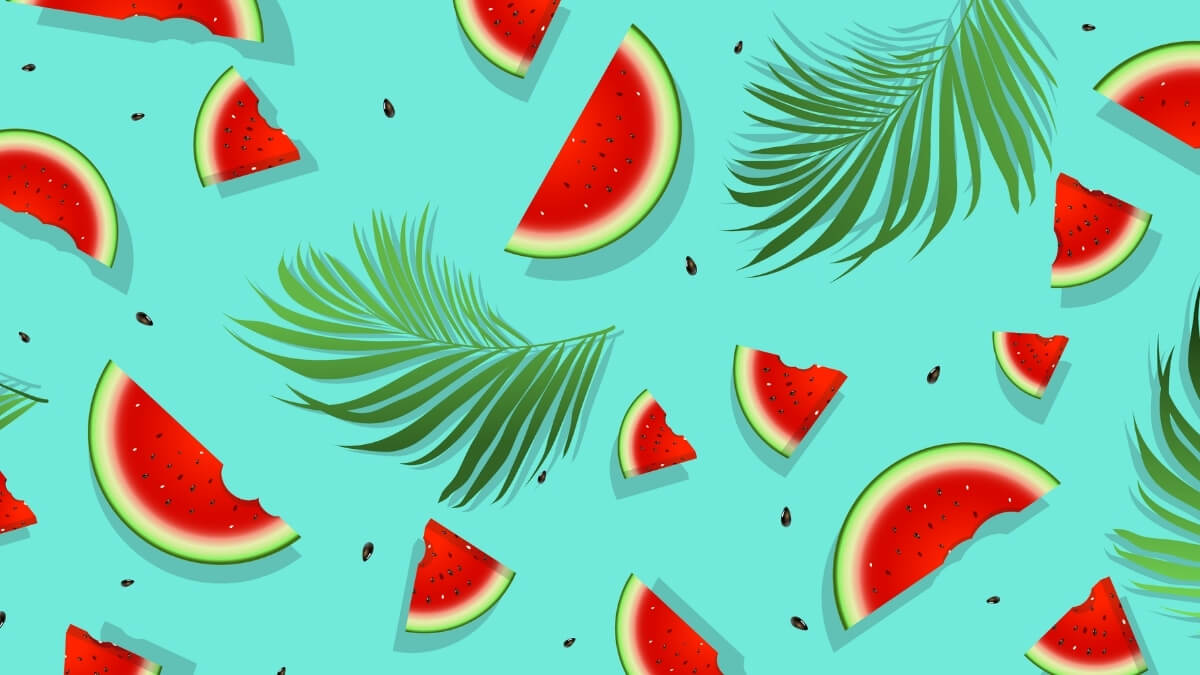 Hình nền quả dưa hấu cute pattern cho máy tính