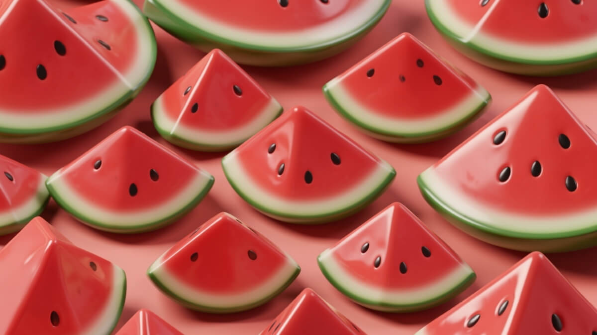 Hình nền quả dưa hấu cute pattern 3D