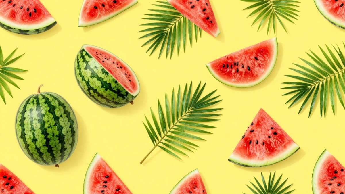 Hình nền quả dưa hấu cute pattern phong cách mùa hè