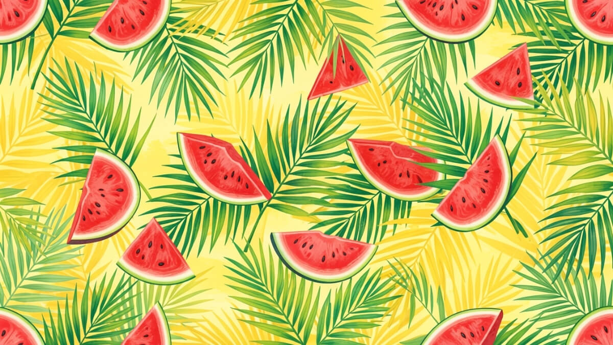 Hình nền quả dưa hấu cute pattern tươi sáng