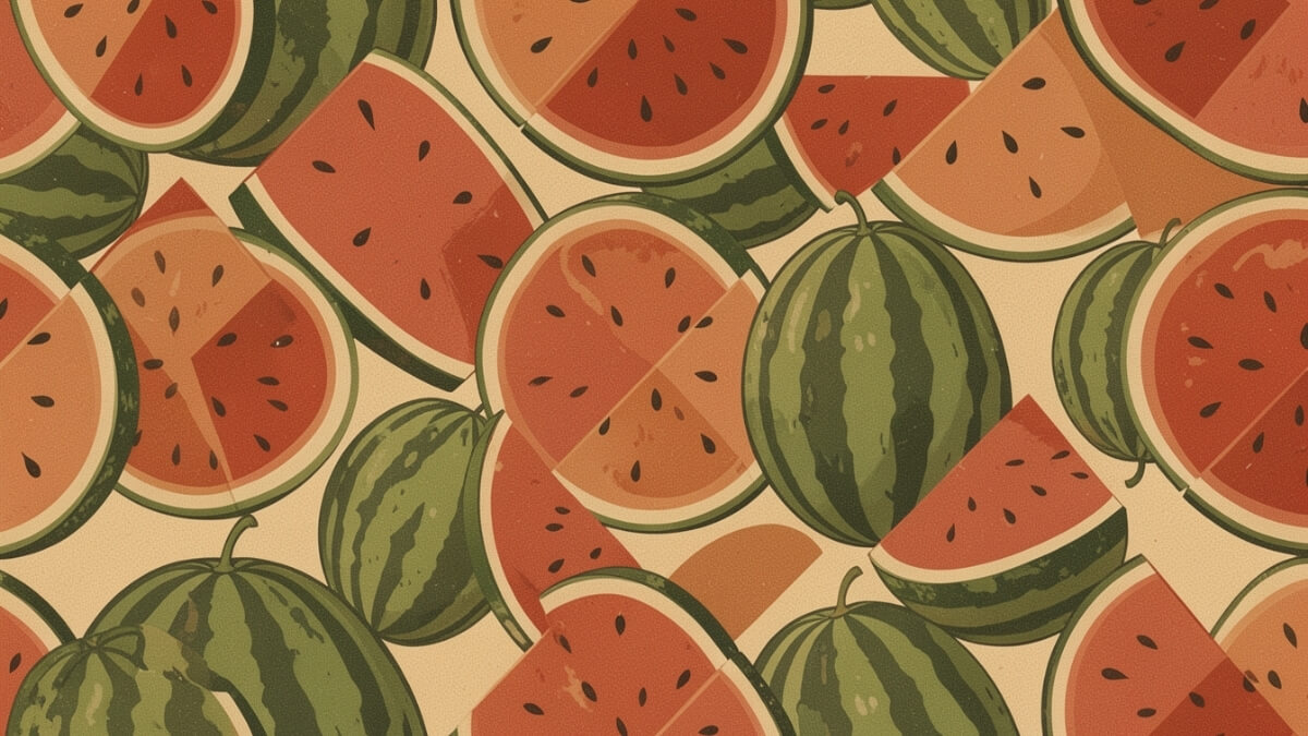 Hình nền quả dưa hấu cute pattern độc đáo