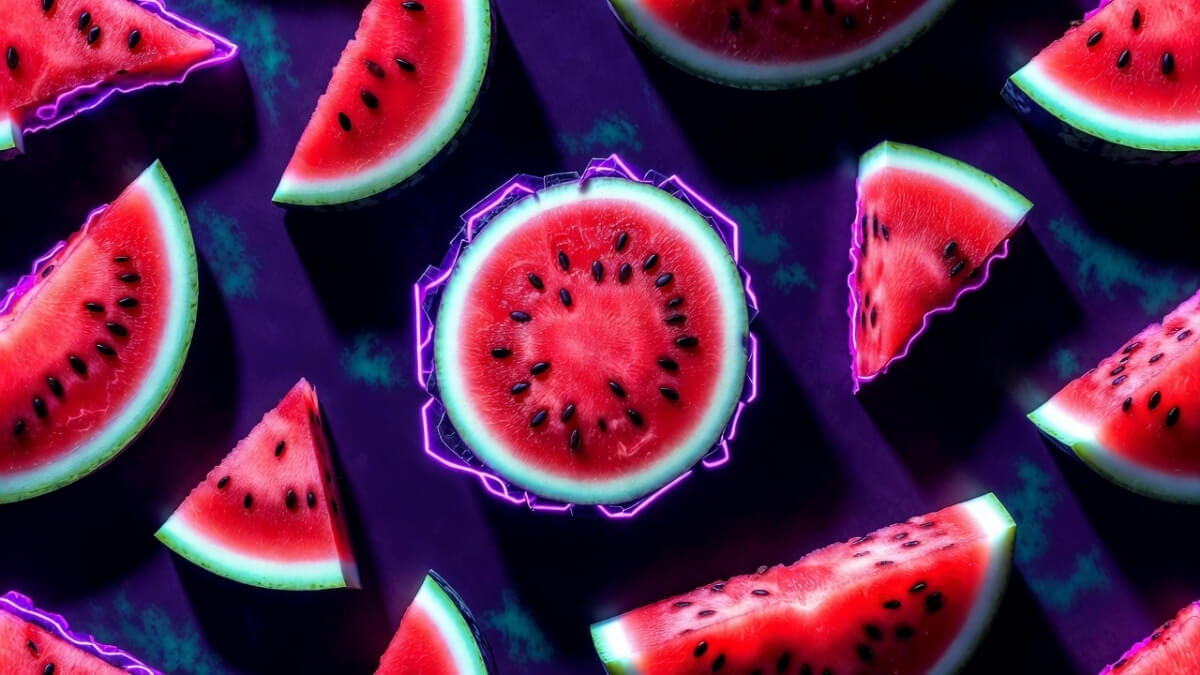 Hình nền quả dưa hấu cute pattern hiện đại
