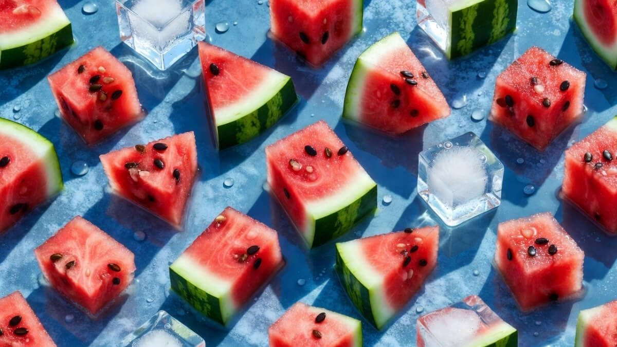 Hình nền quả dưa hấu cute pattern mát lạnh
