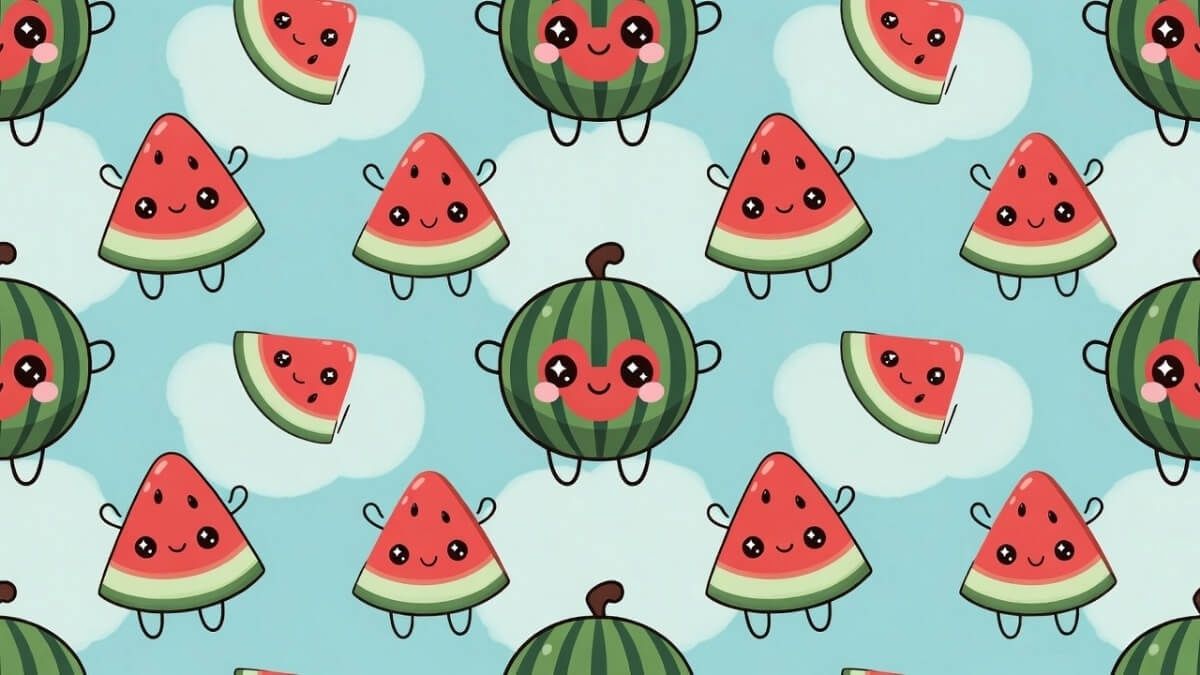 Hình nền quả dưa hấu cute, đáng yêu