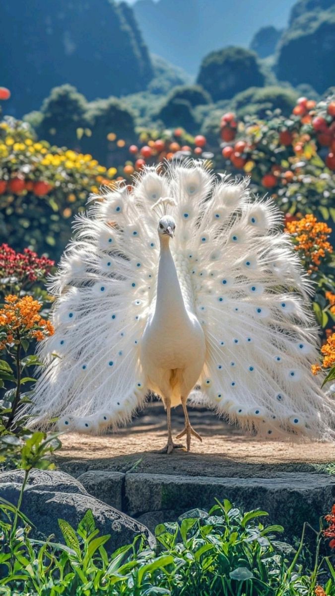 Hình nền khổng tước trắng đẹp