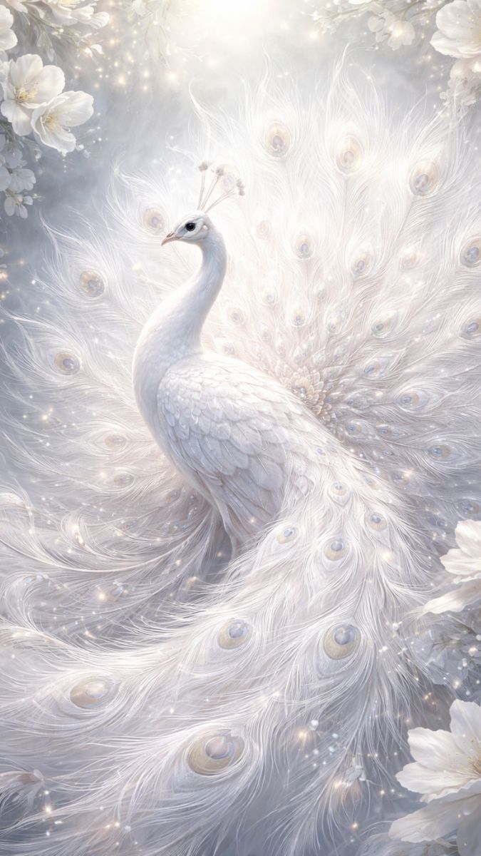 Hình nền khổng tước trắng cực đẹp