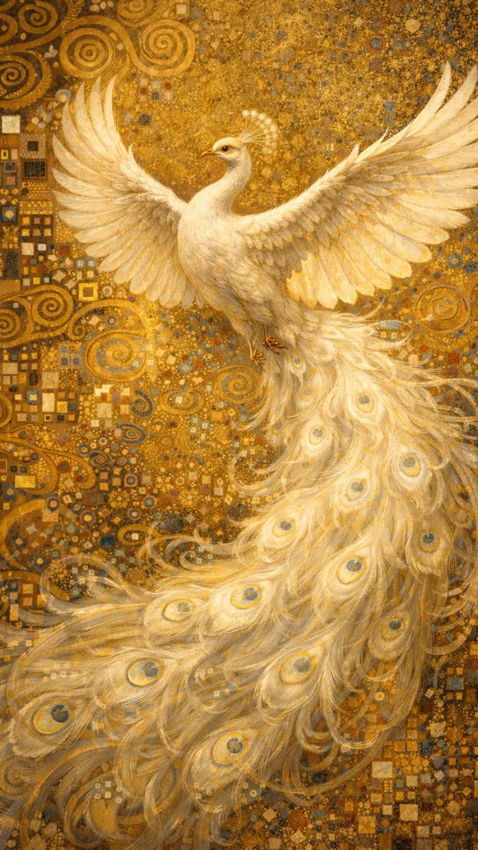 Hình nền khổng tước trắng cầu may